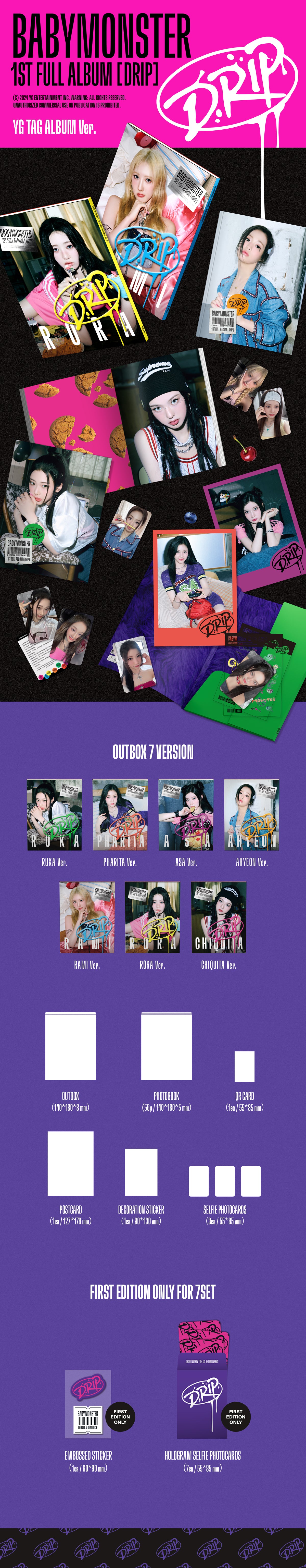 BABYMONSTER - 1st FULL Album [DRIP] (YG TAG ALBUM Ver.)