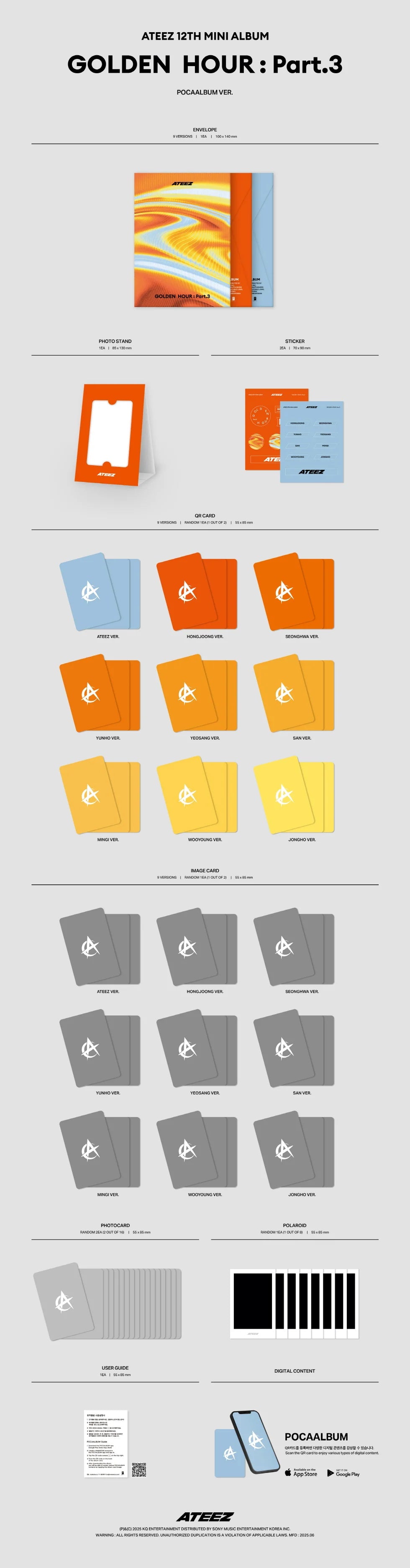 (PRE-ORDER) ATEEZ - [GOLDEN HOUR : PART.3] 12th Mini Album POCAALBUM