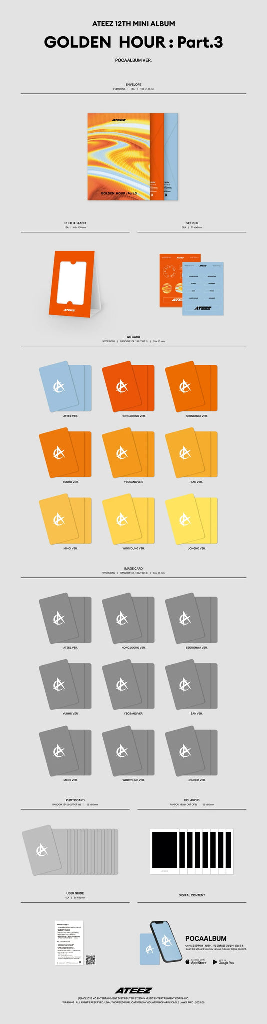 (PRE-ORDER) ATEEZ - [GOLDEN HOUR : PART.3] 12th Mini Album POCAALBUM