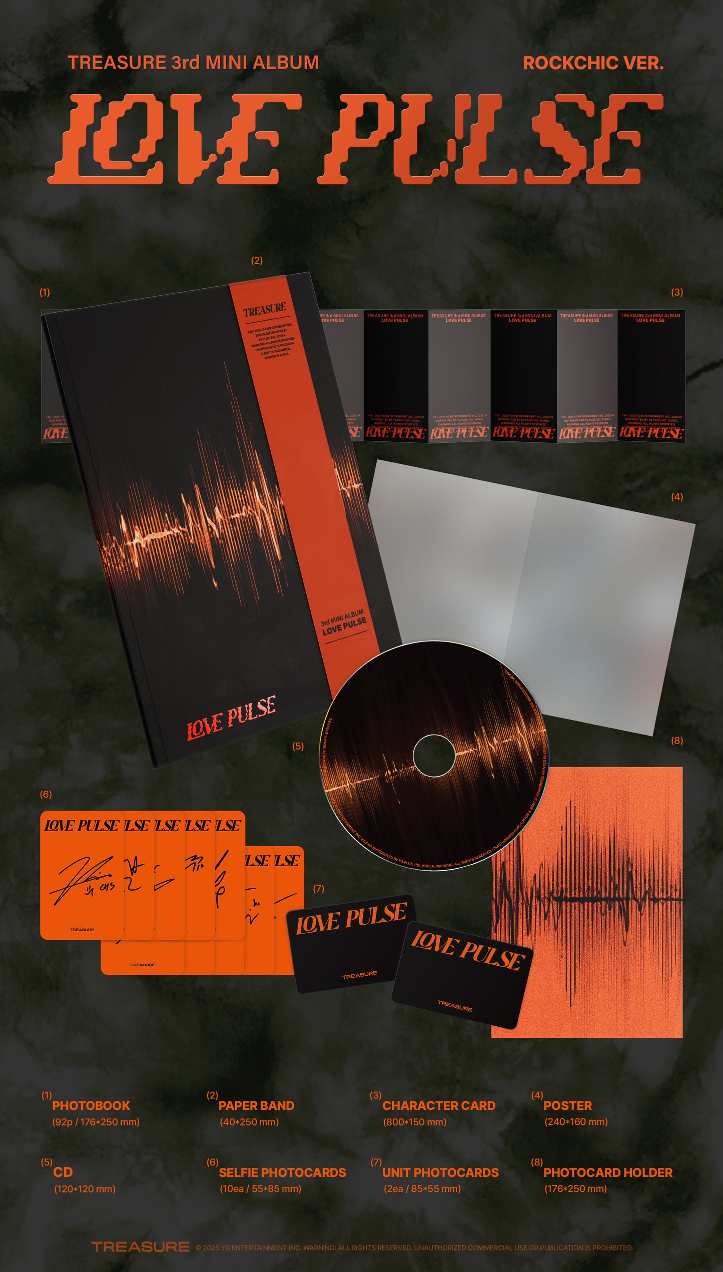 TREASURE - 3RD MINI ALBUM [LOVE PULSE] METAL / STREET / ROCKCHIC VER.