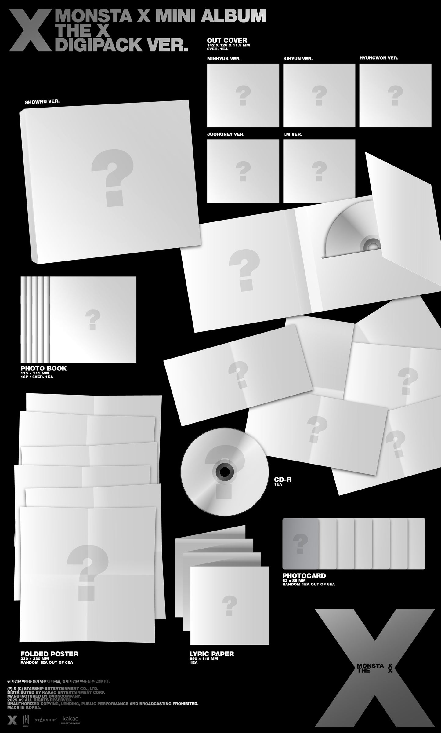 MONSTA X - 13TH MINI ALBUM [THE X] (DIGIPACK VER.) (Limited Edition)