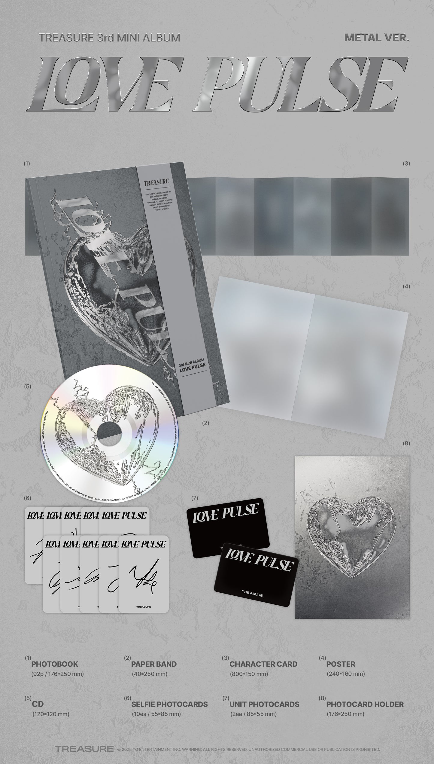 TREASURE - 3RD MINI ALBUM [LOVE PULSE] METAL / STREET / ROCKCHIC VER.