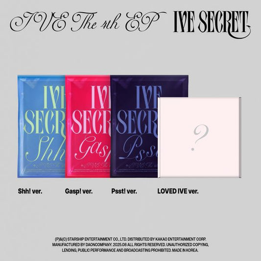 IVE - 4th Mini Album [IVE SECRET] (Shh! Ver. + Gasp! Ver. + Psst! Ver. + LOVED IVE Ver.)