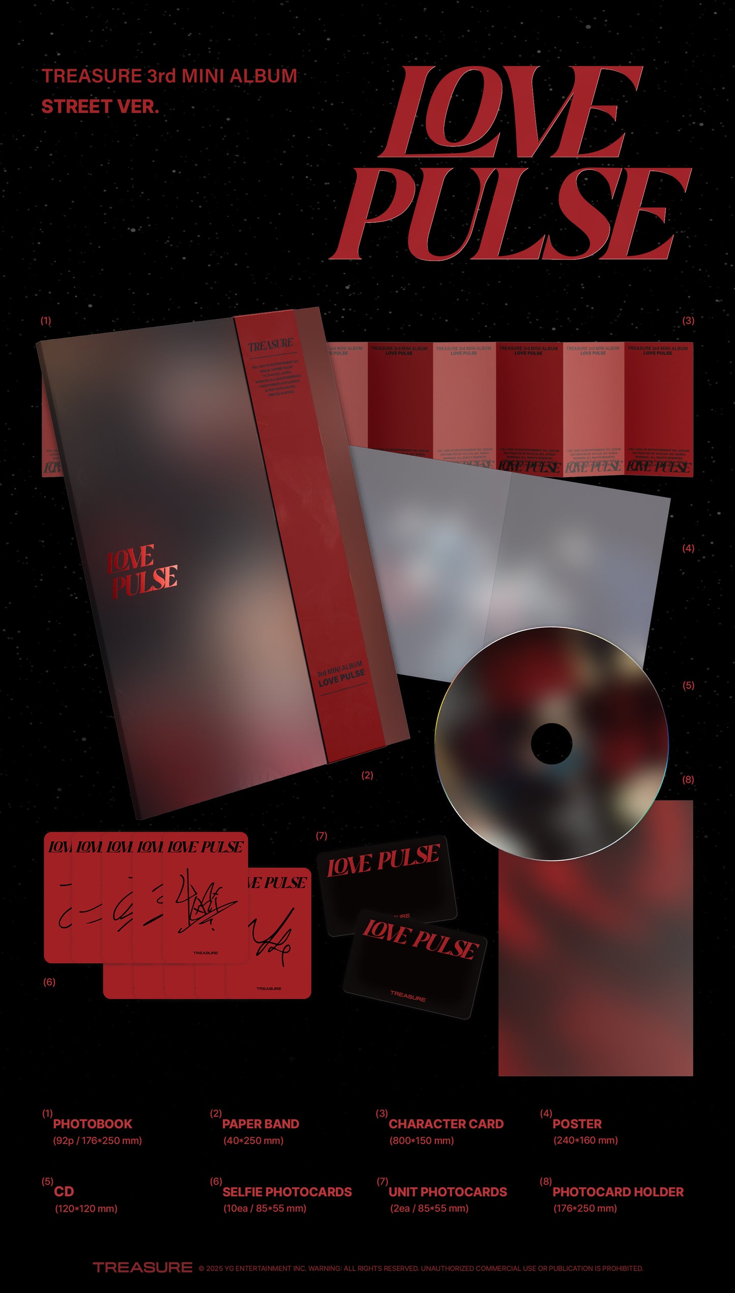 TREASURE - 3RD MINI ALBUM [LOVE PULSE] METAL / STREET / ROCKCHIC VER.