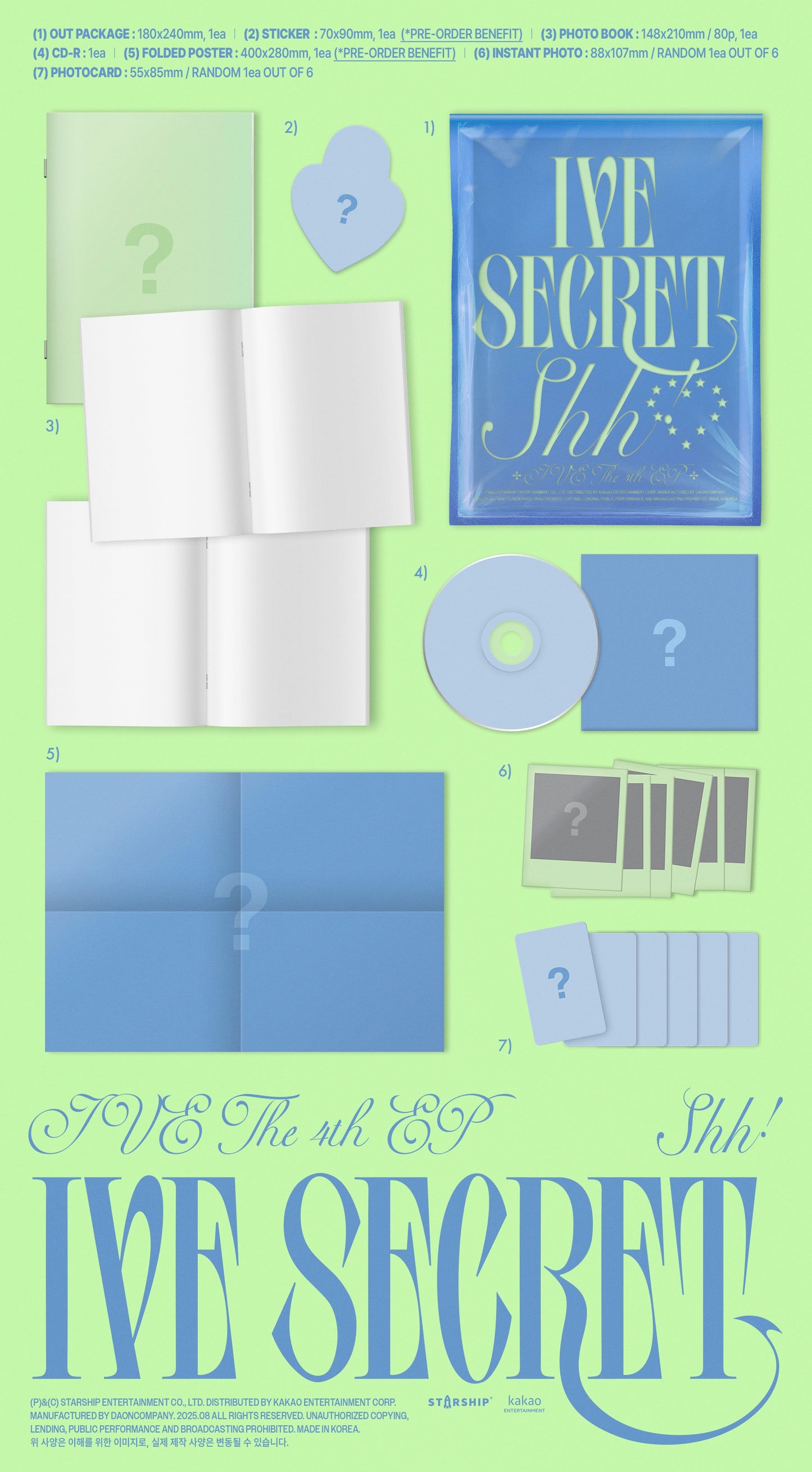 IVE - 4th Mini Album [IVE SECRET] (Shh! Ver. + Gasp! Ver. + Psst! Ver. + LOVED IVE Ver.)